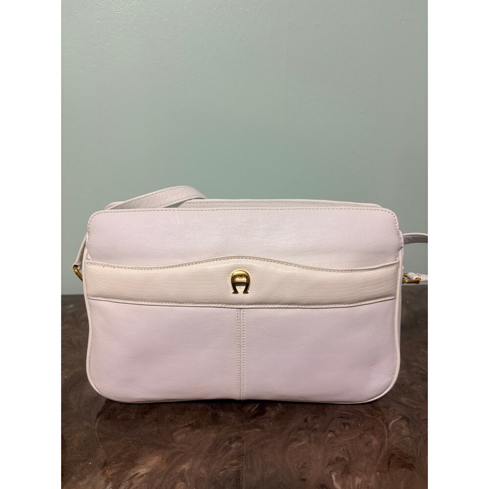 Vintage Etienne Aigner Shoulder Strap Purse‎ White Lizard